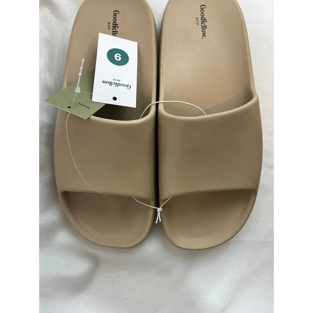 Goodfellow & Co Mens Slide Sandals Tan Beige Size 9 F425071-Q4/22 NWT